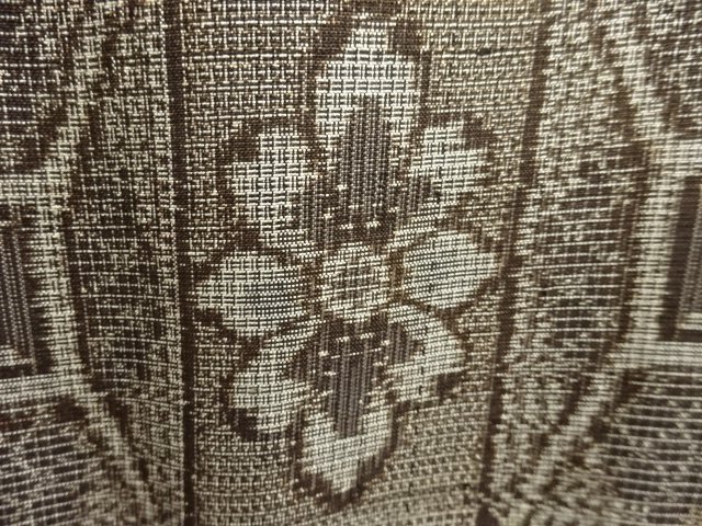 JAPANESE KIMONO / ANTIQUE FLORAL PATTERN WOVEN AUTHENTIC MURAYAMA OSHI